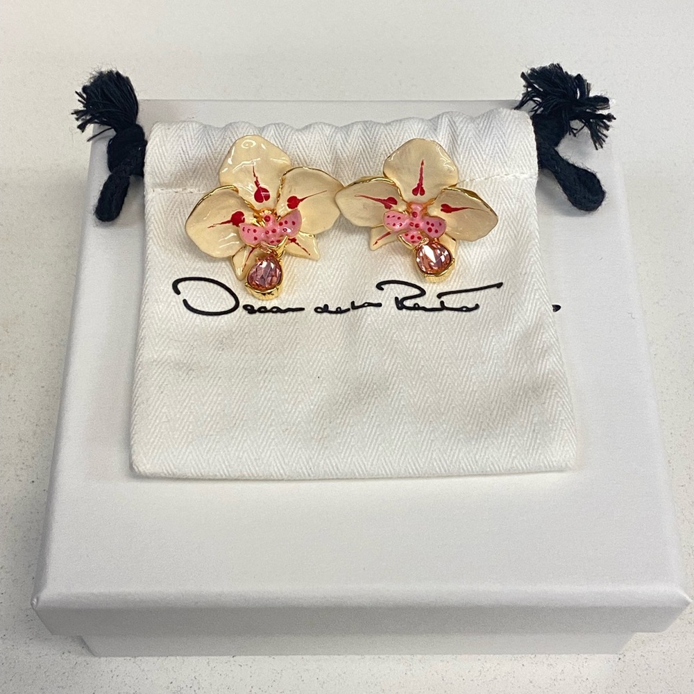 Oscar de la Renta Orchid Earrings